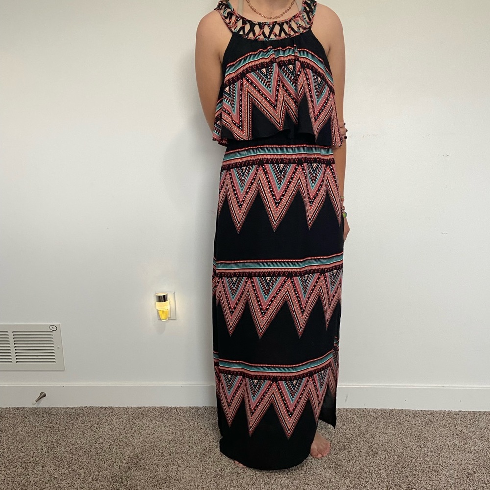 Floor length black dress - Medium